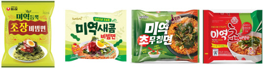 라면 4사의 여름 신제품 미역 비빔면들이 부진을 면치 못하고 있다. <각사 제공>